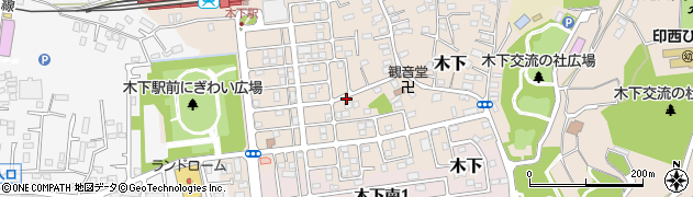 千葉県印西市木下周辺の地図