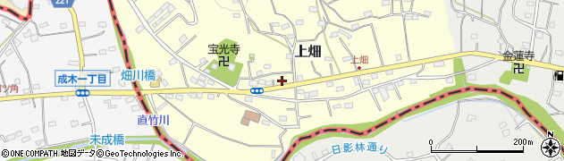 埼玉県飯能市上畑周辺の地図