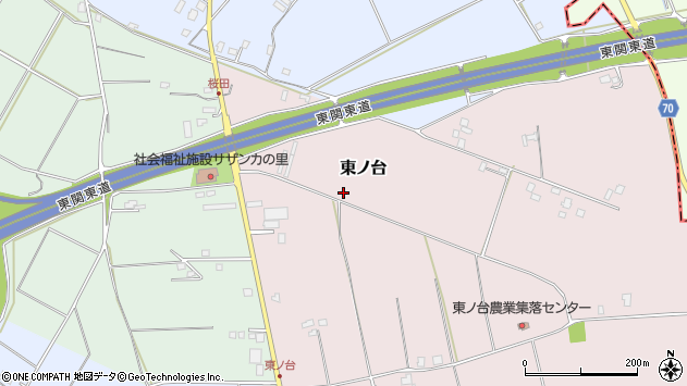 〒287-0212 千葉県成田市東ノ台の地図