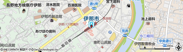 伊那市駅周辺の地図