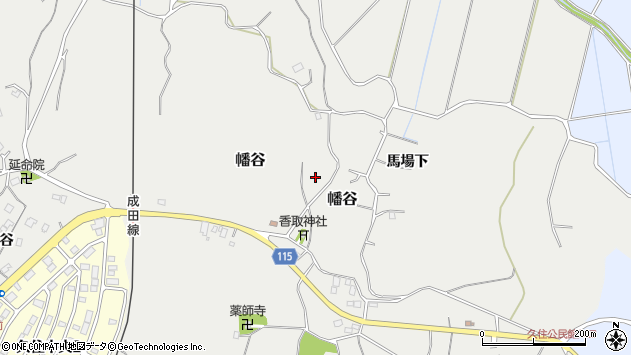 〒286-0814 千葉県成田市幡谷の地図