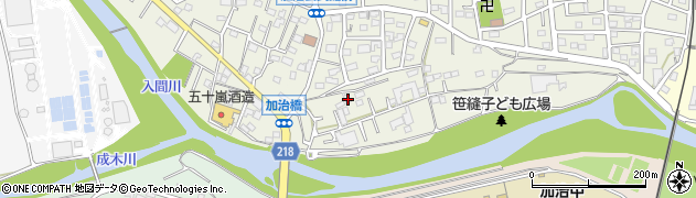 埼玉県飯能市笠縫12周辺の地図