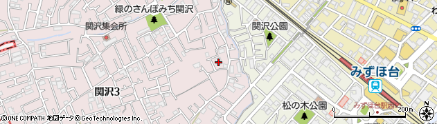埼玉県富士見市関沢3丁目8周辺の地図