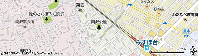 関沢公園周辺の地図