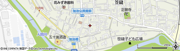 埼玉県飯能市笠縫56周辺の地図