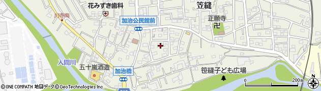 埼玉県飯能市笠縫52周辺の地図