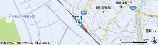 笹川駅周辺の地図