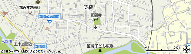 埼玉県飯能市笠縫185周辺の地図