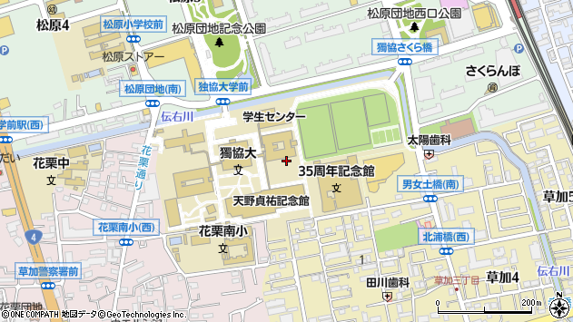 〒340-0042 埼玉県草加市学園町の地図