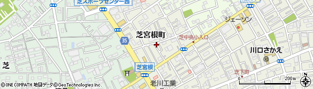 埼玉県川口市芝宮根町周辺の地図