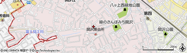 埼玉県富士見市関沢周辺の地図