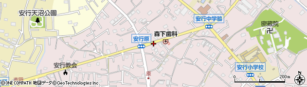 安行原交差点周辺の地図