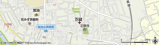 埼玉県飯能市笠縫周辺の地図