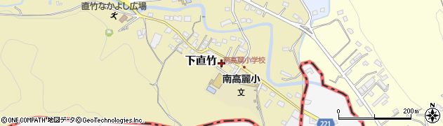 埼玉県飯能市下直竹114周辺の地図