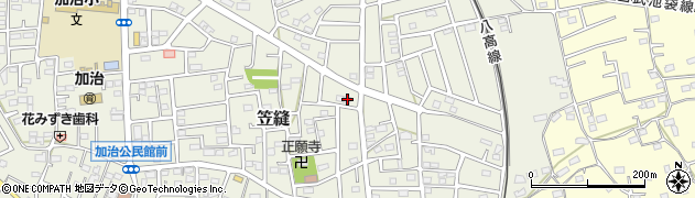 埼玉県飯能市笠縫177周辺の地図