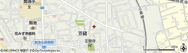埼玉県飯能市笠縫280周辺の地図