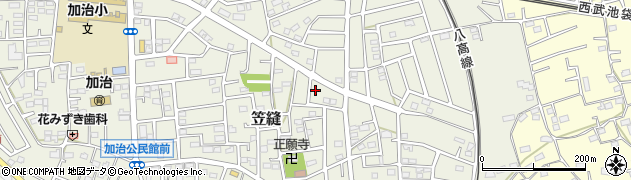 埼玉県飯能市笠縫279周辺の地図