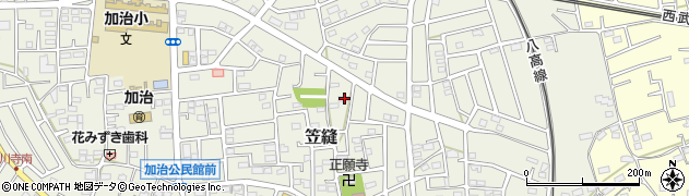 埼玉県飯能市笠縫166周辺の地図