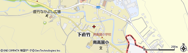 埼玉県飯能市下直竹58周辺の地図