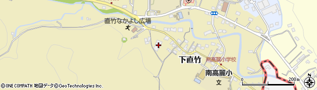 埼玉県飯能市下直竹86周辺の地図