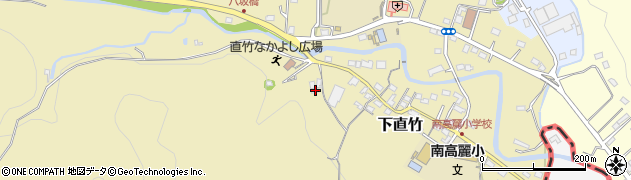 埼玉県飯能市下直竹165周辺の地図