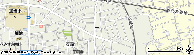 埼玉県飯能市笠縫290周辺の地図