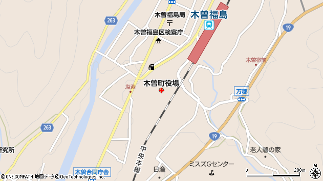 〒397-0000 長野県木曽郡木曽町（以下に掲載がない場合）の地図