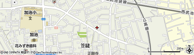 埼玉県飯能市笠縫161周辺の地図