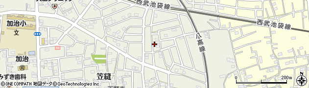 埼玉県飯能市笠縫291周辺の地図