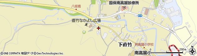 埼玉県飯能市下直竹166周辺の地図
