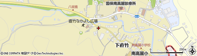 埼玉県飯能市下直竹82周辺の地図