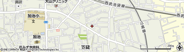 埼玉県飯能市笠縫165周辺の地図