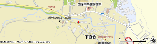 埼玉県飯能市下直竹76周辺の地図