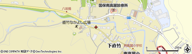 埼玉県飯能市下直竹77周辺の地図