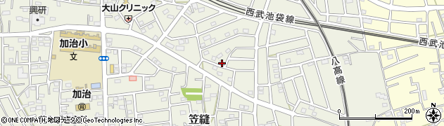 埼玉県飯能市笠縫162周辺の地図
