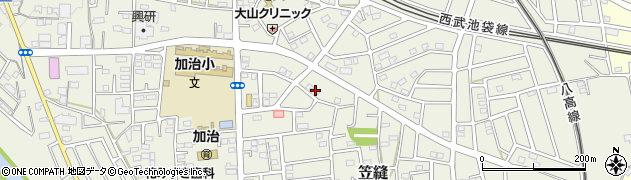 埼玉県飯能市笠縫102周辺の地図