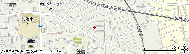 埼玉県飯能市笠縫160周辺の地図