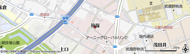 埼玉県三郷市笹塚周辺の地図