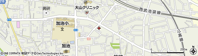 埼玉県飯能市笠縫104周辺の地図