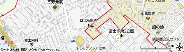 富士見鶴瀬西郵便局周辺の地図