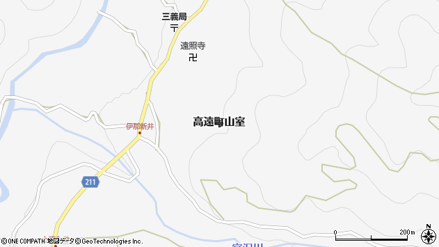 〒396-0304 長野県伊那市高遠町山室の地図