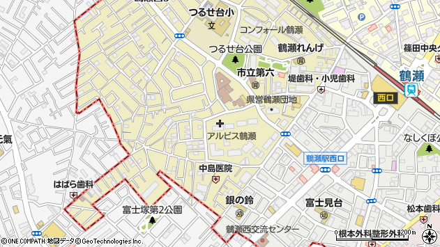 〒354-0026 埼玉県富士見市鶴瀬西の地図