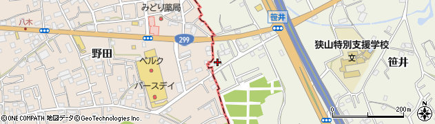 埼玉県狭山市笹井2833周辺の地図