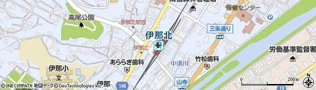 長野県伊那市周辺の地図