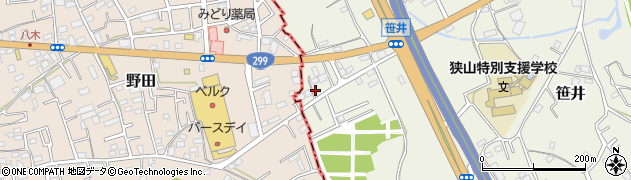 埼玉県狭山市笹井2834周辺の地図