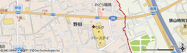 埼玉県入間市野田889周辺の地図