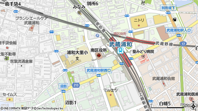 〒336-0000 埼玉県さいたま市南区（以下に掲載がない場合）の地図