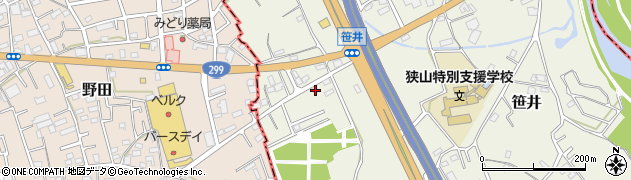 埼玉県狭山市笹井2859周辺の地図
