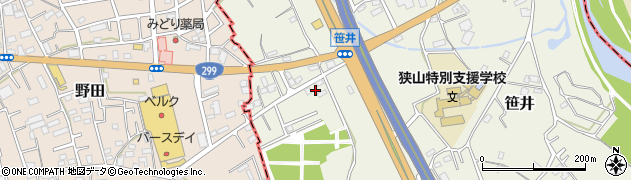 埼玉県狭山市笹井2860周辺の地図