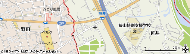 埼玉県狭山市笹井2861周辺の地図
